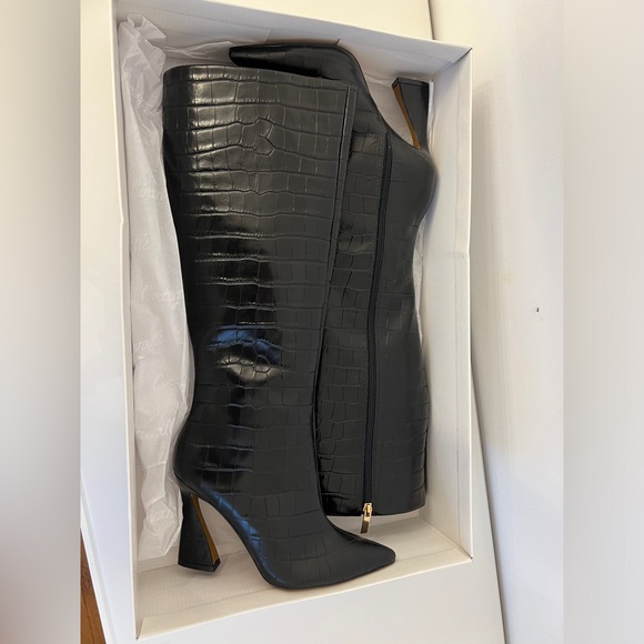 Intervalle black croco leather boots - Picture 1 of 6